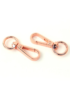 Set van 2 metalen karabijnhaken - Roségoud 12,7 mm