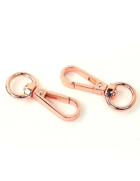 Set van 2 metalen karabijnhaken - Roségoud 12,7 mm