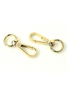 Set van 2 metalen karabijnhaken - Goud 12,7 mm