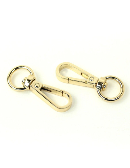 Set van 2 metalen karabijnhaken - Goud 12,7 mm