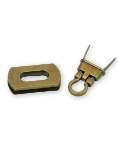 Rechthoekige draaivergrendeling afgerond - Antiek 31 x 17 mm