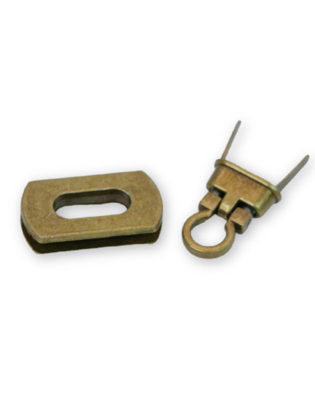 Rechthoekige draaivergrendeling afgerond - Antiek 31 x 17 mm
