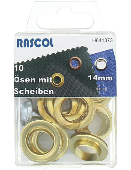 Doos 10 nestelringen 14 mm met plaatsingsgereedschap Rascol - Goud