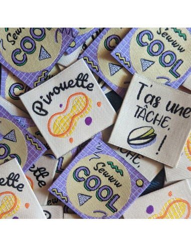 Set van 6 geweven labels - Fun Mix