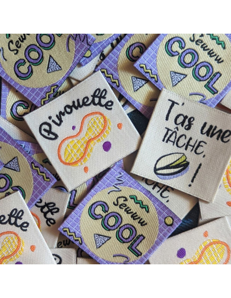 Set van 6 geweven labels - Fun Mix