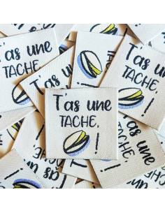 Set van 6 geweven labels - Je hebt een vlek Pistache