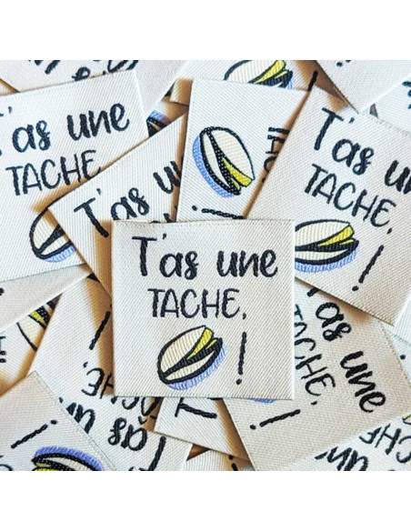 Set van 6 geweven labels - Je hebt een vlek Pistache