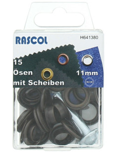 Doos met 15 nestelringen 11 mm met plaatsingsgereedschap Rascol - Koper