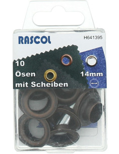 Doos 10 nestelringen 14 mm met plaatsingsgereedschap Rascol - Koper