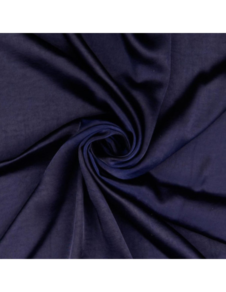 Satijn deluxe stof zijde aanraking - Marineblauw