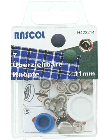 Doos met 7 knopen om te bekleden met Rascol gereedschap - 11 mm