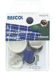Doos met 5 knopen om te bekleden met Rascol gereedschap - 19 mm