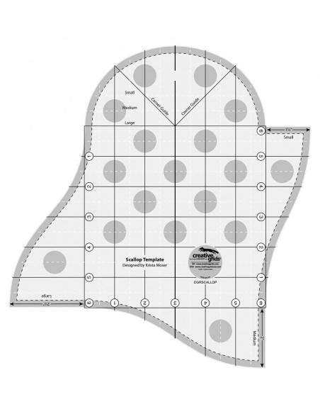 Regel voor geschulpte rand Scallop Template Creative Grids