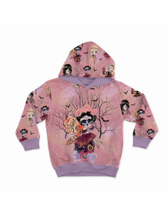 Sweatstof - Halloween feeën op roze achtergrond 2