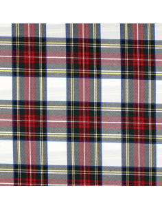 Schotse tartan stof - Rood, groen, geel en beige 2