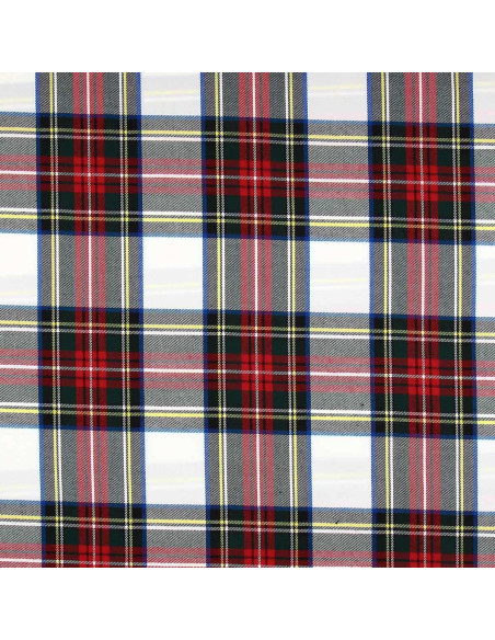 Schotse tartan stof - Rood, groen, geel en beige