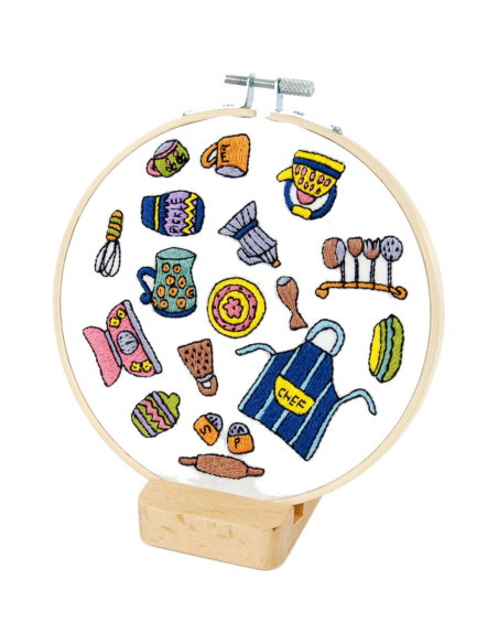 Houten standaard voor borduurring