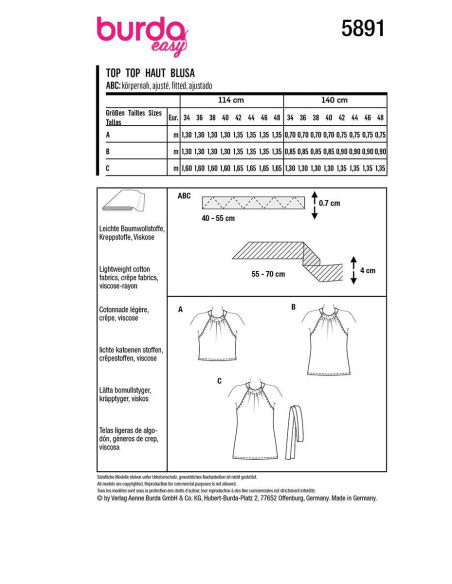 Top patroon - Burda 5891