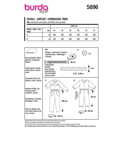Patroon voor overall - Burda 5896