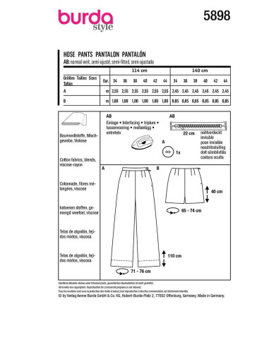 Broekpatroon - Burda 5898
