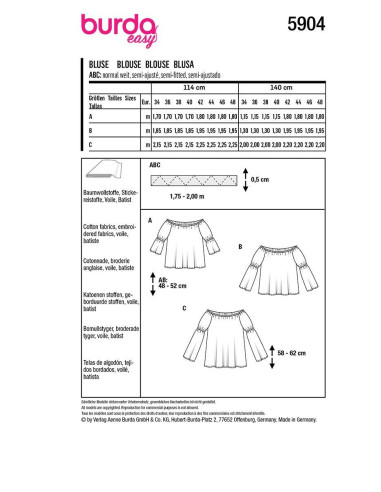 Blousepatroon - Burda 5904