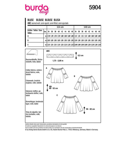 Blousepatroon - Burda 5904