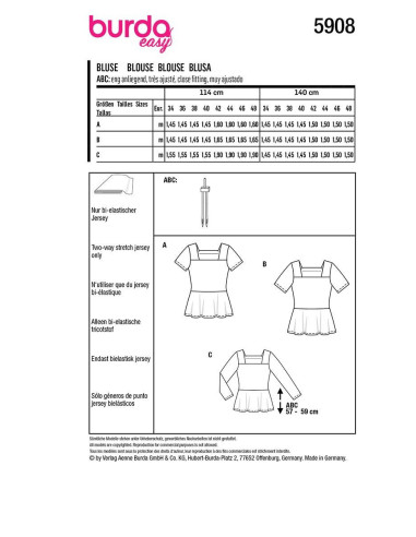 Blousepatroon - Burda 5908