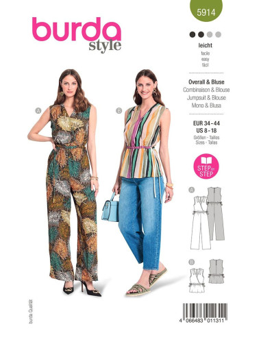Patroon voor jumpsuit en blouse - Burda 5914