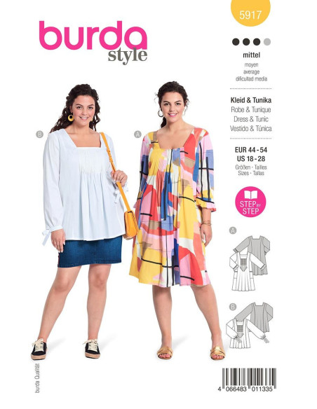 Jurk en tuniek patroon - Burda 5917