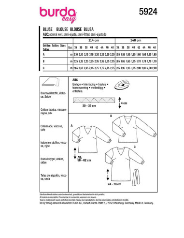 Blousepatroon - Burda 5924