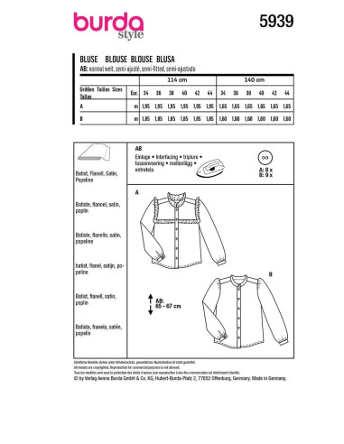 Blousepatroon - Burda 5939