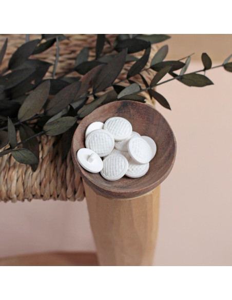 Gevlochten knoop op voet 15 mm - Gebroken Wit
