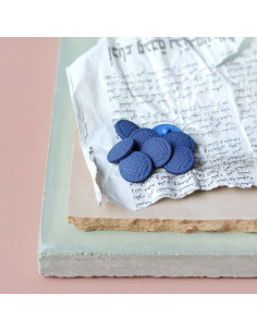 Gevlochten knoop op voet 15 mm - Indigo