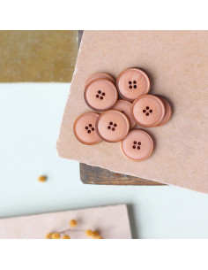 Corozo knoop met fijne rand 20 mm - Terracotta