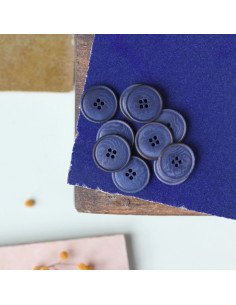 Corozo knoop met fijne rand 20 mm - Indigo