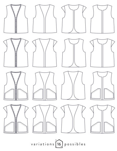 Patroon van een Berger gilet of vest - Atelier Scämmit