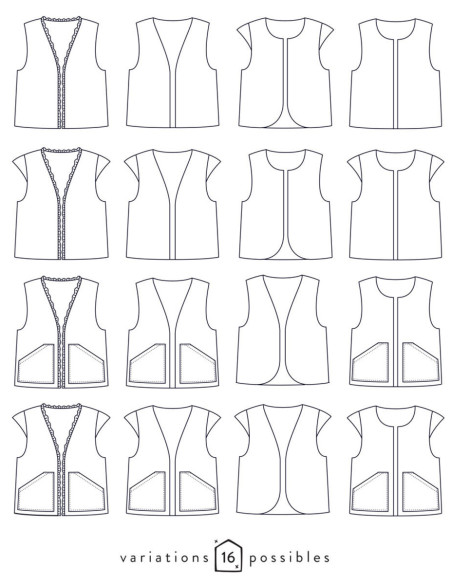 Patroon van een Berger gilet of vest - Atelier Scämmit