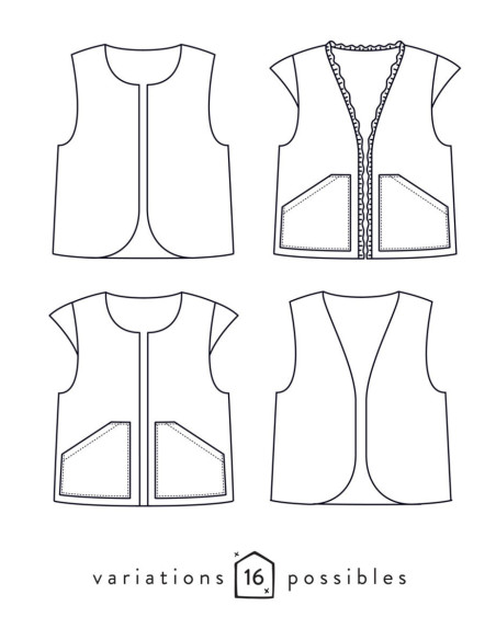 Patroon van een Berger gilet of vest - Atelier Scämmit
