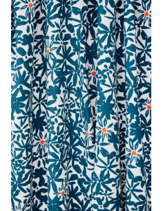 Flowery viscose crêpe stof - Oceaanblauw 2
