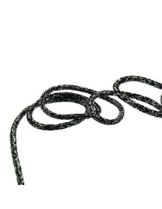 Lurex koord 2 mm - Zwart en zilver