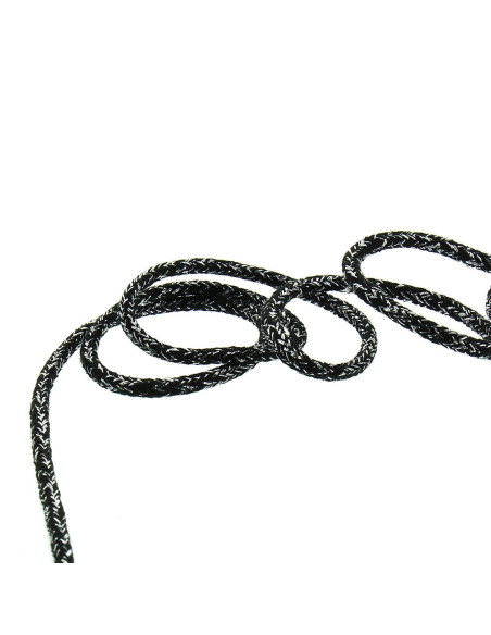 Lurex koord 2 mm - Zwart en zilver