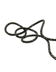 Lurex koord 2 mm - Zwart en goud