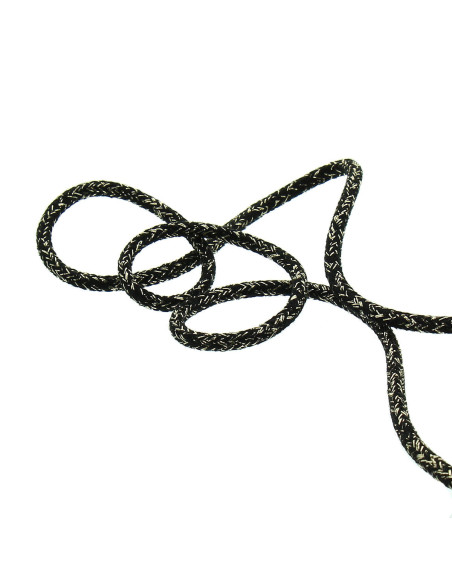 Lurex koord 2 mm - Zwart en goud
