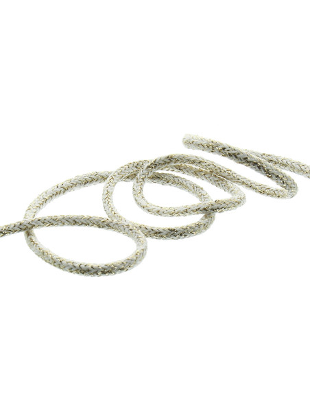 Lurex koord 2 mm - Wit en goud