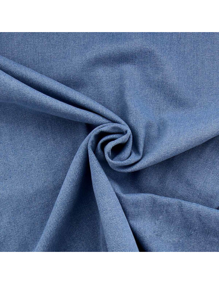 Stretch denim stof - Middelblauw