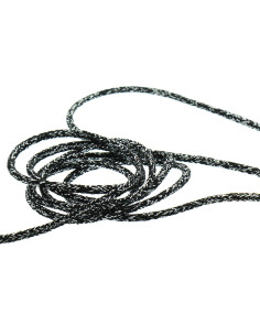 Lurex koord 5 mm - Zwart en zilver