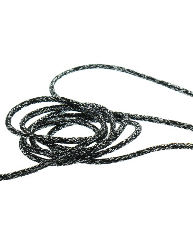 Lurex koord 5 mm - Zwart en zilver
