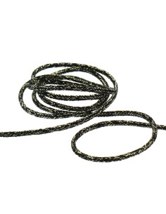 Lurex koord 5 mm - Zwart en goud