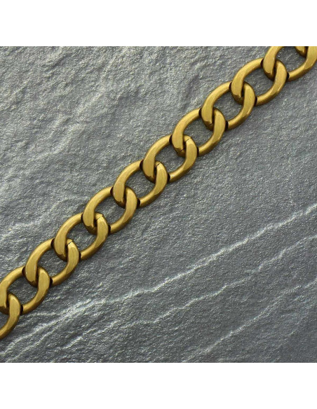 Platte ketting van aluminium 20 mm - Donkergoud