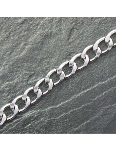 Platte aluminium ketting 20 mm - Zilver